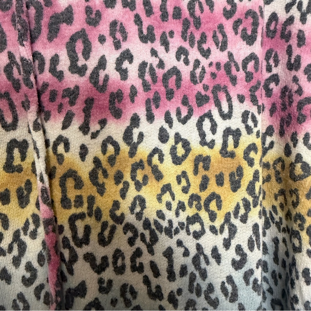 Dear Scarlett Multicolor Leopard Print Women's Hoodie Size XL - Picture 7 of 8